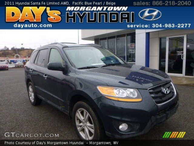 2011 Hyundai Santa Fe Limited AWD in Pacific Blue Pearl