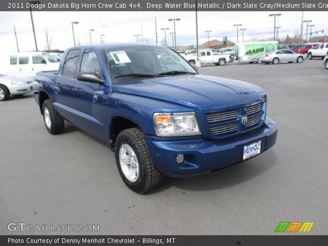 2011 Dodge Dakota Big Horn Crew Cab 4x4 in Deep Water Blue Metallic