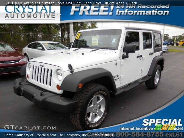 2011 Jeep Wrangler Unlimited Sport 4x4 Right Hand Drive in Bright White