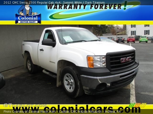 2012 GMC Sierra 1500 Regular Cab 4x4 in Summit White