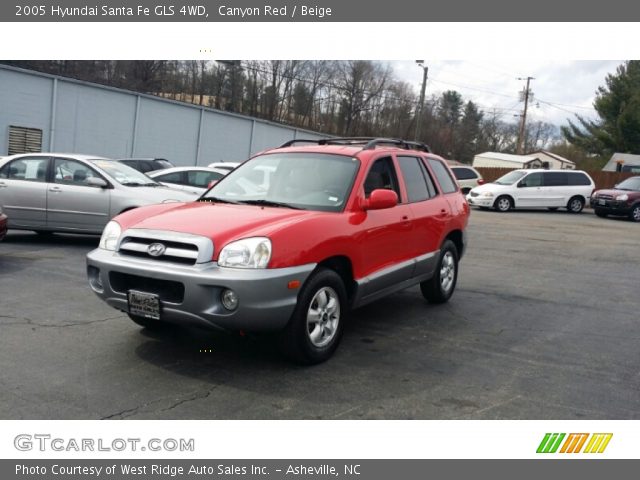 2005 Hyundai Santa Fe GLS 4WD in Canyon Red