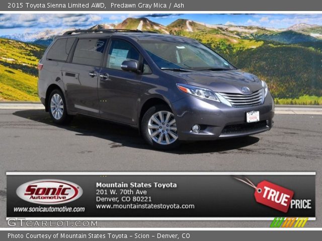 2015 Toyota Sienna Limited AWD in Predawn Gray Mica