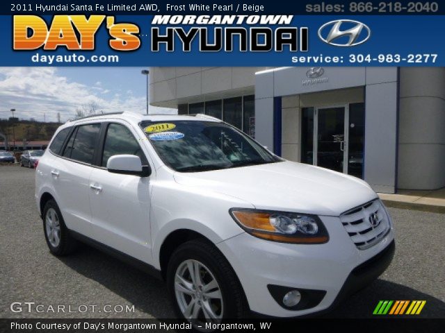2011 Hyundai Santa Fe Limited AWD in Frost White Pearl