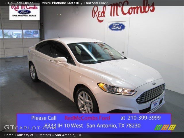 2015 Ford Fusion SE in White Platinum Metallic