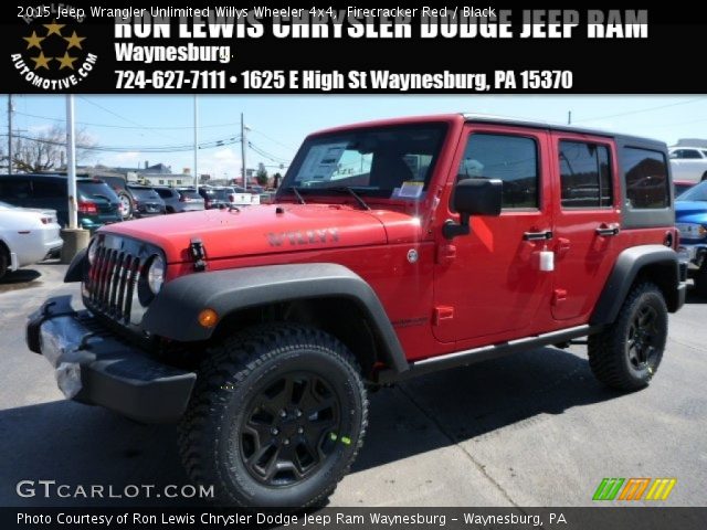 2015 Jeep Wrangler Unlimited Willys Wheeler 4x4 in Firecracker Red