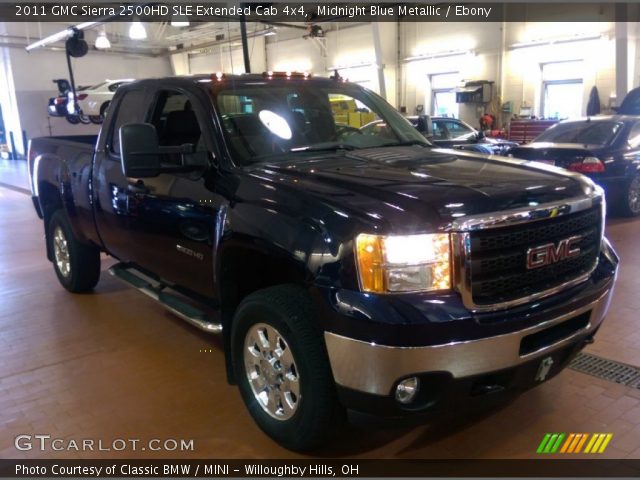 2011 GMC Sierra 2500HD SLE Extended Cab 4x4 in Midnight Blue Metallic