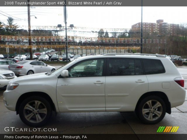2008 Toyota Highlander Sport 4WD in Blizzard White Pearl