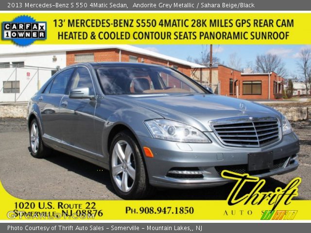 2013 Mercedes-Benz S 550 4Matic Sedan in Andorite Grey Metallic