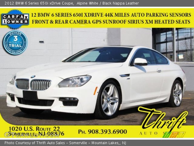 2012 BMW 6 Series 650i xDrive Coupe in Alpine White