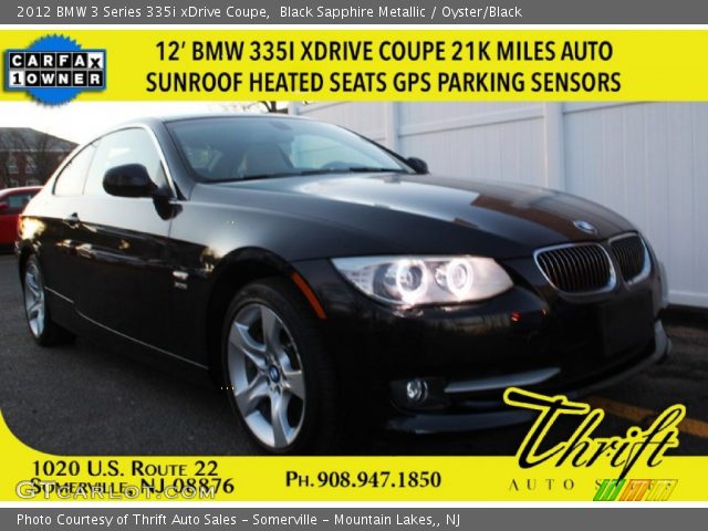 2012 BMW 3 Series 335i xDrive Coupe in Black Sapphire Metallic
