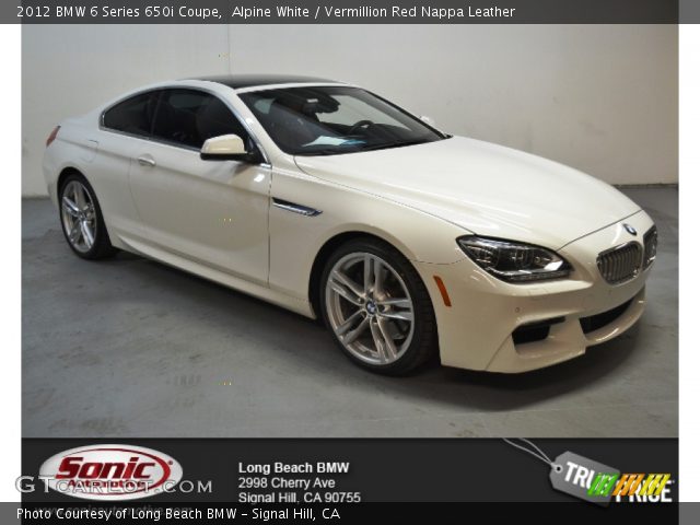 2012 BMW 6 Series 650i Coupe in Alpine White