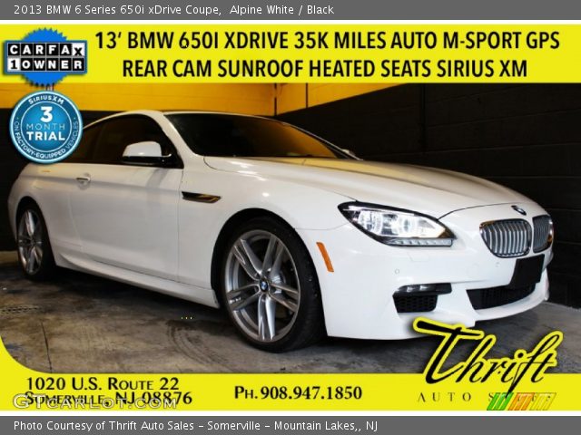 2013 BMW 6 Series 650i xDrive Coupe in Alpine White