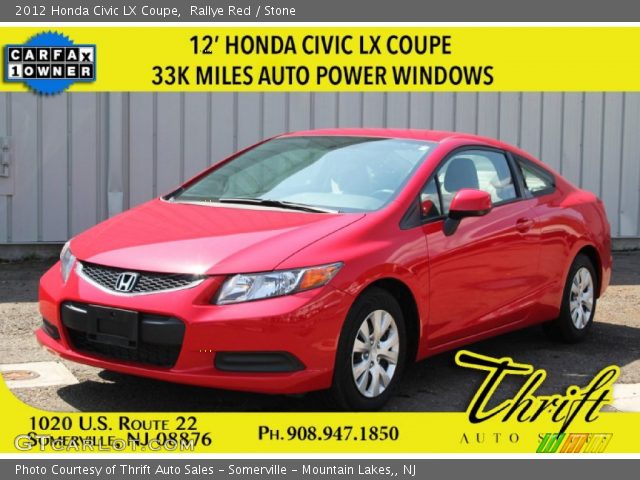 2012 Honda Civic LX Coupe in Rallye Red