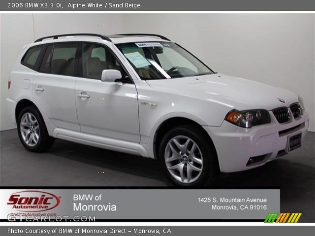 2006 BMW X3 3.0i in Alpine White