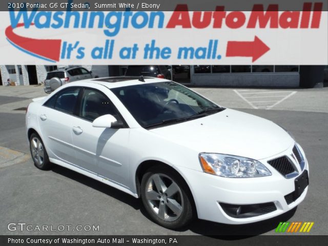 2010 Pontiac G6 GT Sedan in Summit White