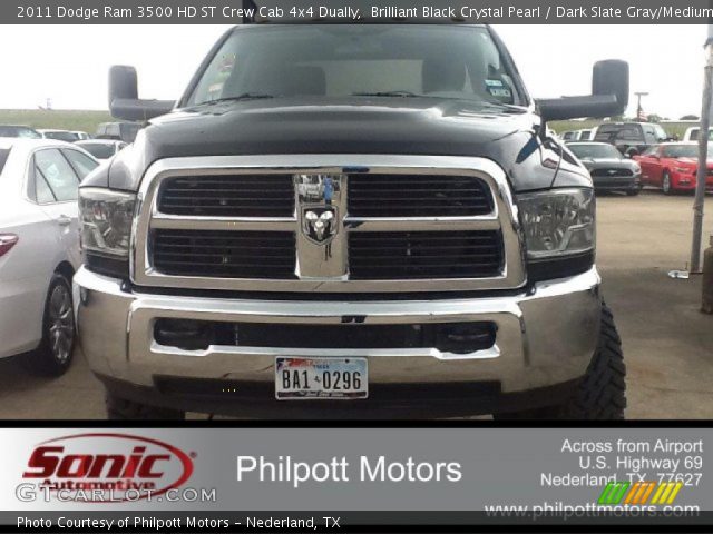 2011 Dodge Ram 3500 HD ST Crew Cab 4x4 Dually in Brilliant Black Crystal Pearl