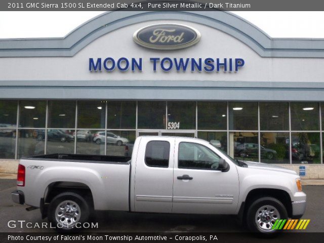 2011 GMC Sierra 1500 SL Extended Cab 4x4 in Pure Silver Metallic
