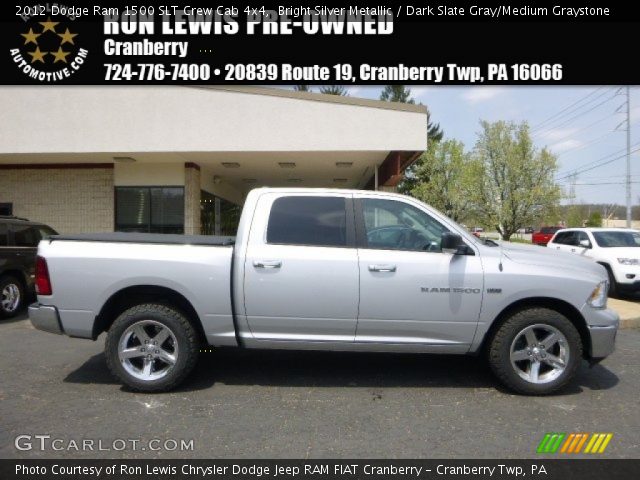 2012 Dodge Ram 1500 SLT Crew Cab 4x4 in Bright Silver Metallic