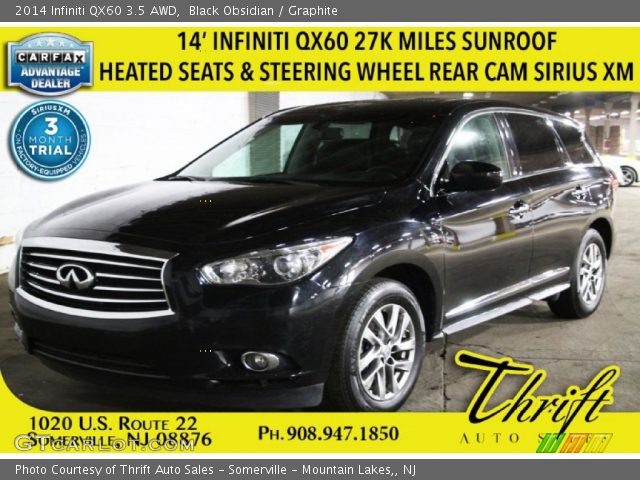 2014 Infiniti QX60 3.5 AWD in Black Obsidian