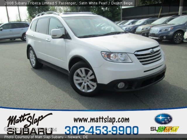 2008 Subaru Tribeca Limited 5 Passenger in Satin White Pearl