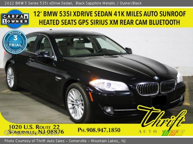2012 BMW 5 Series 535i xDrive Sedan in Black Sapphire Metallic