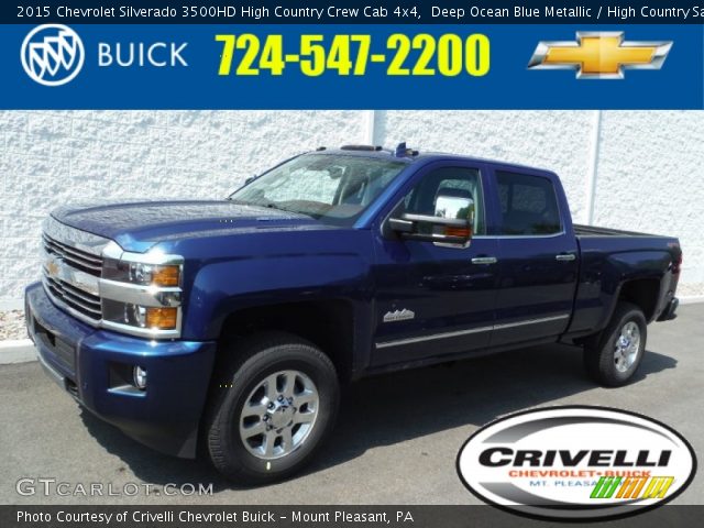 2015 Chevrolet Silverado 3500HD High Country Crew Cab 4x4 in Deep Ocean Blue Metallic