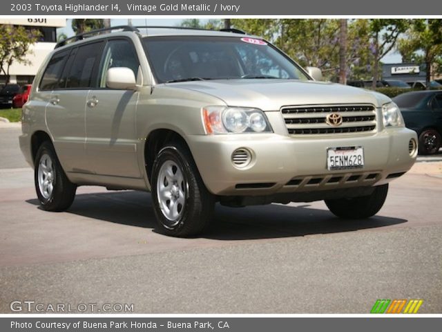 2003 Toyota Highlander I4 in Vintage Gold Metallic