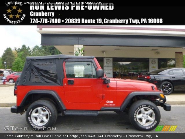 2003 Jeep Wrangler SE 4x4 in Flame Red