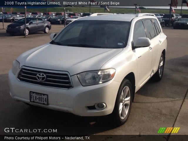 2008 Toyota Highlander Limited in Blizzard White Pearl