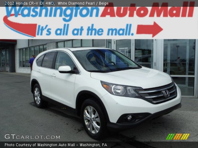 2012 Honda CR-V EX 4WD in White Diamond Pearl