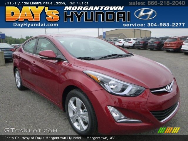 2016 Hyundai Elantra Value Edition in Red