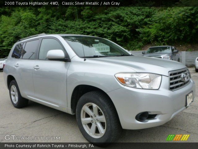 2008 Toyota Highlander 4WD in Classic Silver Metallic
