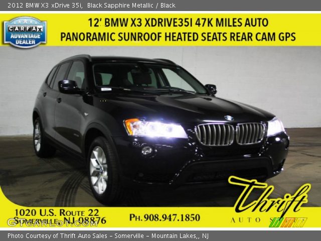 2012 BMW X3 xDrive 35i in Black Sapphire Metallic