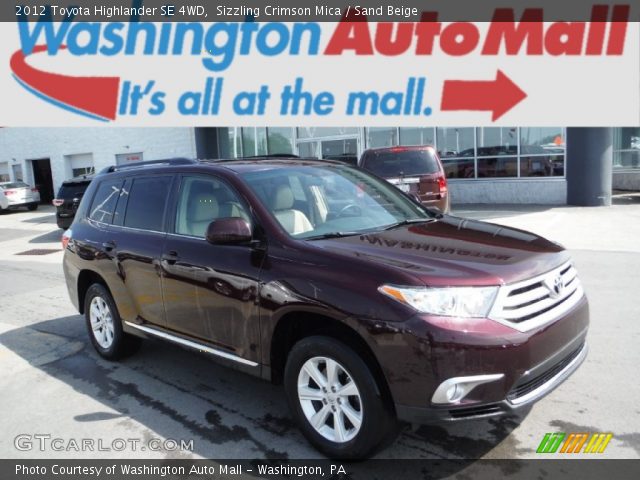 2012 Toyota Highlander SE 4WD in Sizzling Crimson Mica