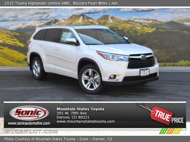2015 Toyota Highlander Limited AWD in Blizzard Pearl White