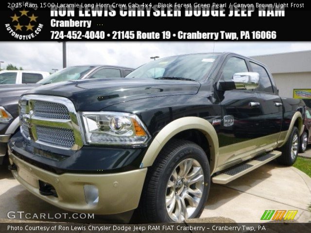 2015 Ram 1500 Laramie Long Horn Crew Cab 4x4 in Black Forest Green Pearl