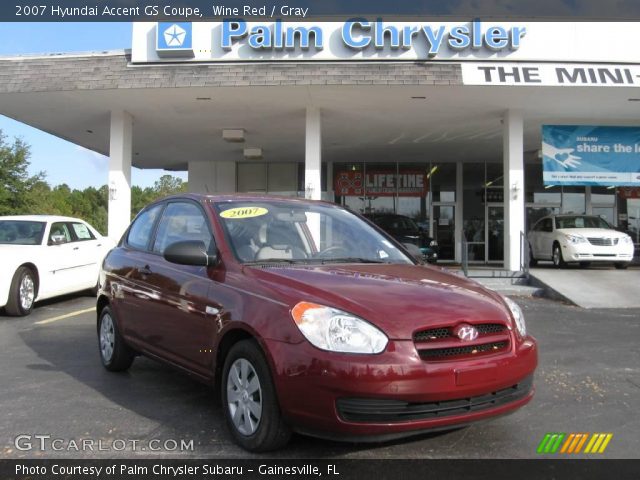 2007 Hyundai Accent GS Coupe in Wine Red