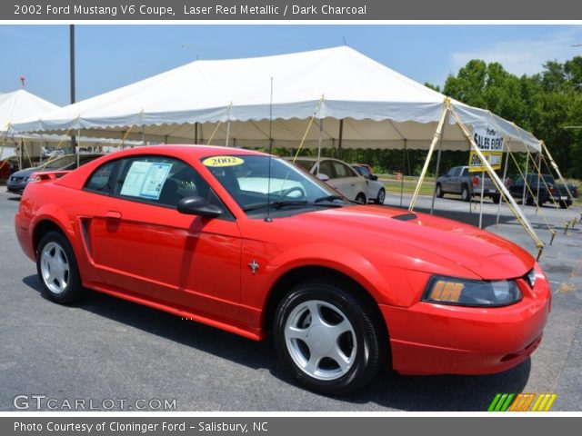 2002 Ford Mustang V6 Coupe in Laser Red Metallic