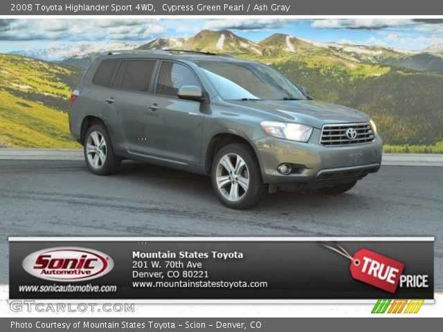2008 Toyota Highlander Sport 4WD in Cypress Green Pearl