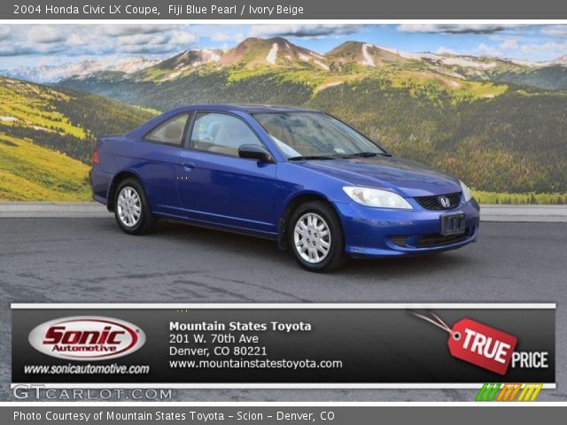 2004 Honda Civic LX Coupe in Fiji Blue Pearl