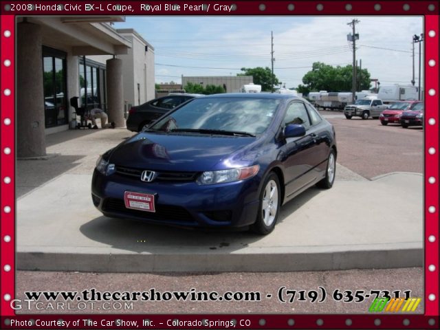 2008 Honda Civic EX-L Coupe in Royal Blue Pearl