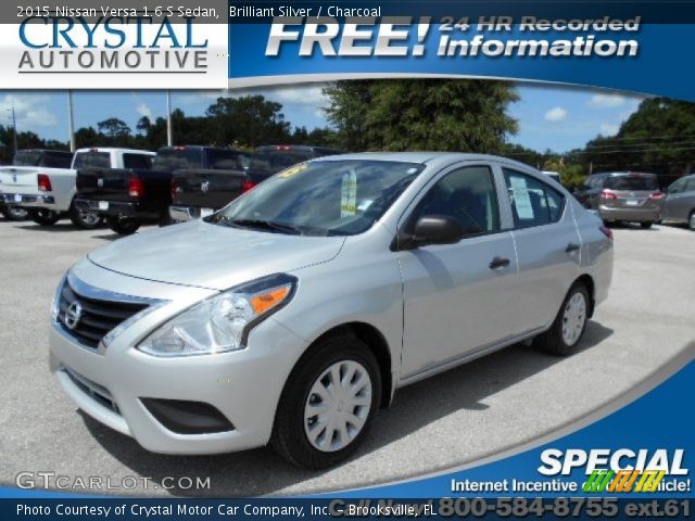 2015 Nissan Versa 1.6 S Sedan in Brilliant Silver
