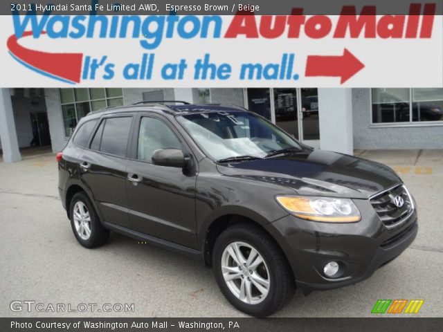 2011 Hyundai Santa Fe Limited AWD in Espresso Brown