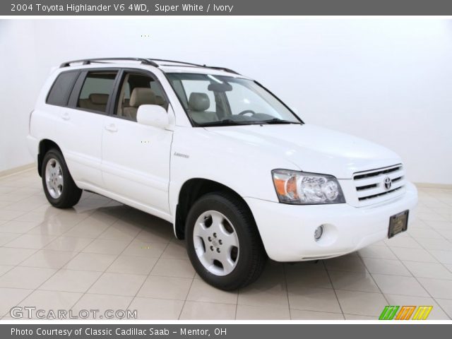 2004 Toyota Highlander V6 4WD in Super White