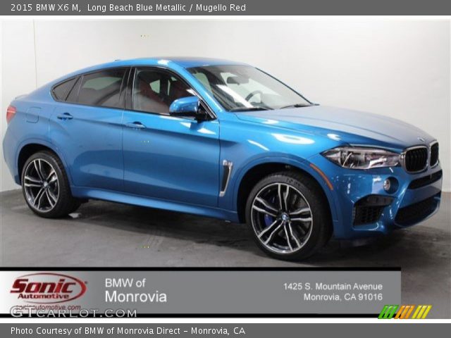 Long Beach Blue Metallic 2015 Bmw X6 M Mugello Red