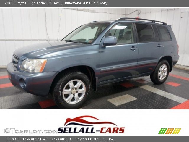 2003 Toyota Highlander V6 4WD in Bluestone Metallic