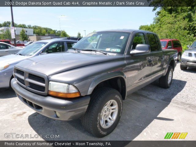2002 Dodge Dakota Sport Quad Cab 4x4 in Graphite Metallic