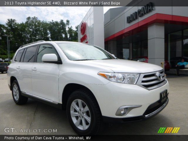 2013 Toyota Highlander SE 4WD in Blizzard White Pearl