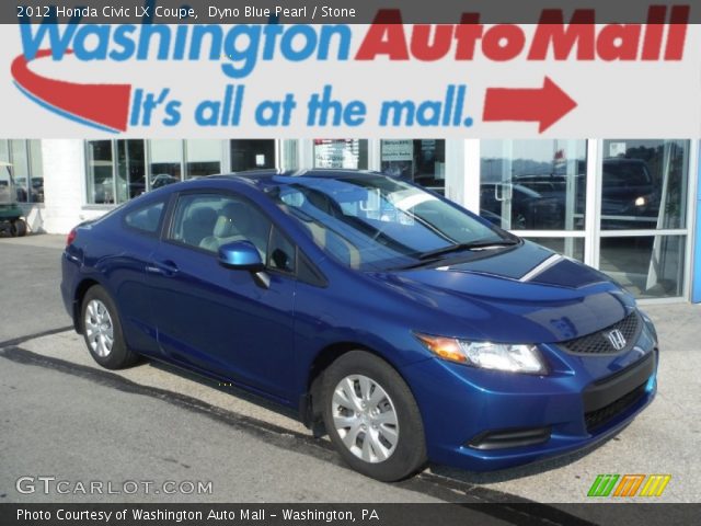 2012 Honda Civic LX Coupe in Dyno Blue Pearl
