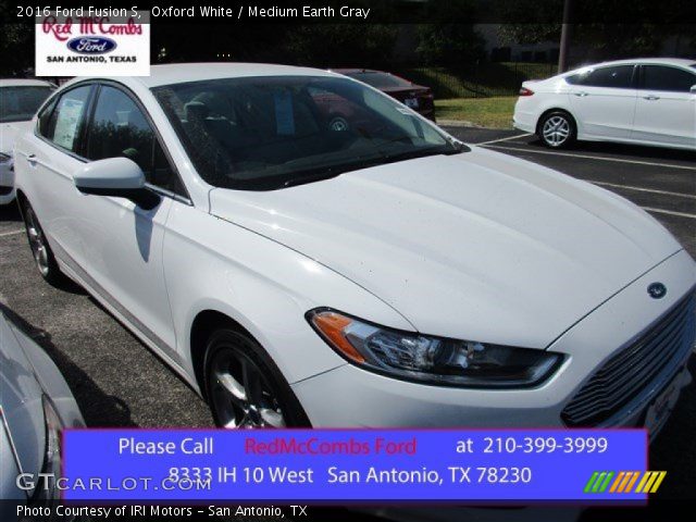 2016 Ford Fusion S in Oxford White